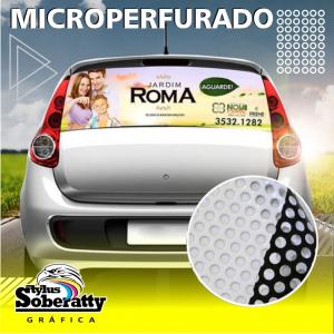 Microperfurado p/ Vidro Traseiro carro Vinil Microperfurado MT² 4/0  Sem Refile INSTALAÇÃO INCLUSA