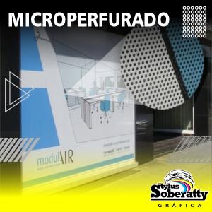 Adesivo Microperfurado MT² Vinil Microperfurado MT² 4/0  Sem Refile 