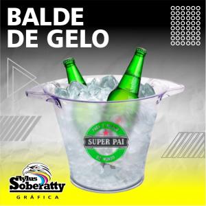 BALDE DE GELO ACRÍLICO 20X30CM TRANSPARENTE  ADESIVO VINIL QUANTIDADE MÍNIMA - 1 UNIDADE