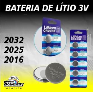 Bateria de Lítio 2032 - 2025 - 2016      