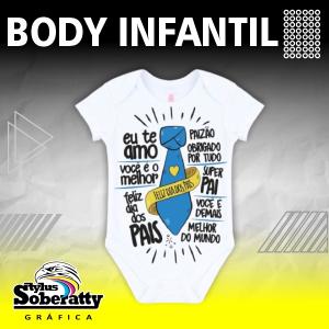 BODY INFANTIL - SUBLIMADO 100% POLIÉSTER  A4   PERSONALIZADO FRENTE