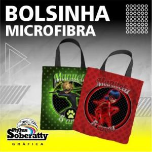 Sacolinha de tecido 15X20cm MICROFIBRA 15X20CM 4/0  COSTURADA SUBLIMAÇÃO TOTAL