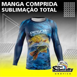 Camisa sublimação total manga longa 100% Poliéster - Dry-Fit 50% UV     