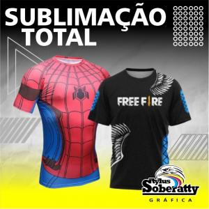 Camisa sublimação total 100% Poliéster - Dry-Fit 50% UV     