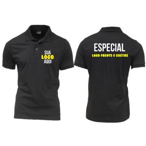 Camisa Polo algodão em DTF (peito e costas) Malha PV Mista (50% poliéster/50% algodão) A3 4/0   CAMISA TODAS AS CORES