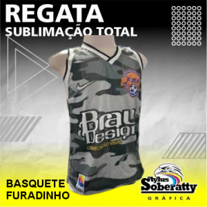 Camisa Regata Sublimação Total - Basquete furadinho 100% Poliéster - NBA Furadinho     