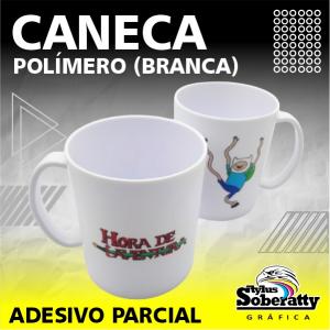 CANECA POLÍMERO BRANCA POLÍMERO 8X9CM BRANCA  ADESIVO VINIL 