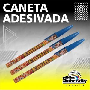Caneta Adesivada ADESIVO VINIL  PERSONALIZADO BRILHOSO SEM REFILE 