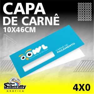 CAPA DE CARNÊ (10X46CM) Triplex 250g/m² 10X46CM 4X0 Verniz UV Frente 1/0  PERSONALIZADO FRENTE