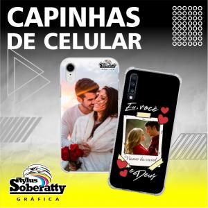 Capa de Celular Personalizada (silicone) SILICONE  PERSONALIZADA / BORDAS TRANSPARENTES  SEM REFILE 