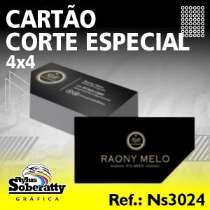 Cartão Corte Especial - 8,5x4,5cm -NS3024 Triplex 250g/m² 8,5x4,5CM 4X4 Verniz UV Frente 1/0 CORTE - 1 CANTO INFERIOR 