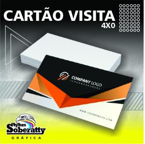 Cartão de visita 4/0 Triplex 250g 9x5cm 4x0 Verniz Total Brilho Frente Corte Reto 