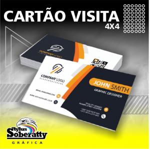 Cartão de visita 4/4 Triplex 250g 9x5cm 4x4 Verniz Total Brilho Frente Corte Reto 