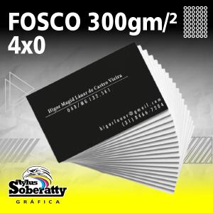 Cartão de Visita fosco 4/0 Triplex 300g/m² 9x5CM 4X0 Laminação Fosca 1/1  