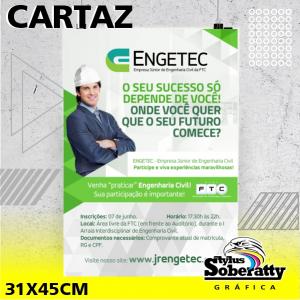Cartaz A3 - 31x45cm - 4/0 Triplex 250g 31x45 4/0  Corte reto 