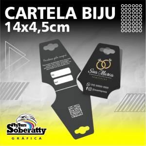 Cartela Biju 14x4,5cm Triplex 250g/m² 14x4,5CM 4x0 Verniz UV Frente 1/0 DOBRADO 