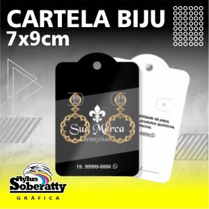 Cartela Biju 7x9cm Triplex 250g/m² 7x9CM 4X0 Verniz UV Frente 1/0  