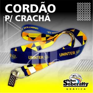 Cordão para crachá personalizado Poliéster Acetinado 2,5 x 95cm 4/4 Sublimação  SOMENTE CORDÃO COM GARRA JACARÉ
