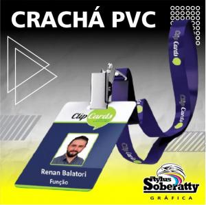 Crachá de PVC completo com cordão personalizado PVC 5.5 x 8.5 4/4  Cantos Arredondados 