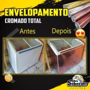 FREEZER CROMADO TOTAL VINIL  CORES VARIADAS BRILHOSO SEM REFILE 