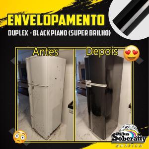 GELADEIRA DUPLEX - BLACK PIANO VINIL  BLACK PIANO SUPER BRILHO SEM REFILE 