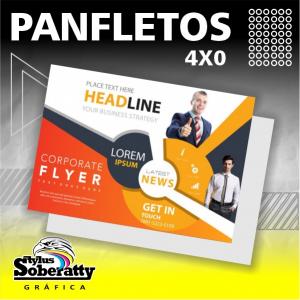 Panfleto 115g - 20x14cm - 4/0 Couchê 115g 20x14 4/0  Corte Reto 