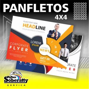 Panfleto 70g - 20x14cm - 4/4 Couchê 70g 20x14cm 4/4  Corte Reto 