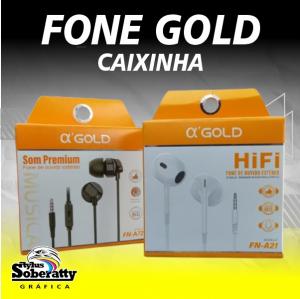 Fone de Ouvido Gold caixinha      