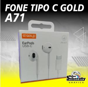 Fone de Ouvido Tipo C Gold FN A-71      