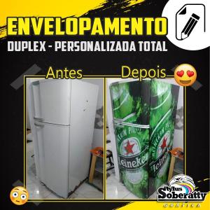 GELADEIRA DUPLEX - PERSONALIZADA TOTAL VINIL  PERSONALIZADA TOTAL BRILHOSO SEM REFILE 