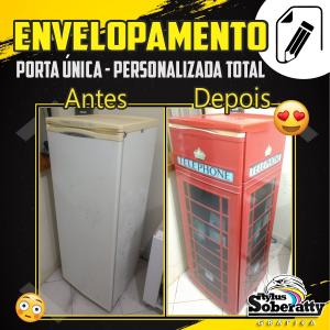 GELADEIRA PORTA ÚNICA - PERSONALIZADA TOTAL VINIL  PERSONALIZADA TOTAL BRILHOSO SEM REFILE 