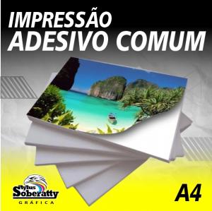 Impressão adesivo comum A4      