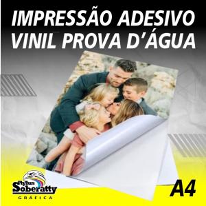 Impressão adesivo prova d\'água A4      