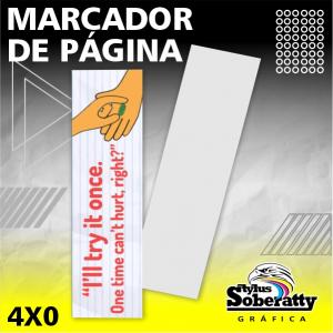 Marcador de Página 5x18cm - 4/0 Triplex 250g/m² 5x18 4/0 Verniz UV Frente 1/0 Corte Reto 