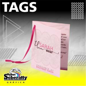 Mini tag 9x5cm Triplex 250g 9x5 4/4 Verniz Brilho Total Frente Corte Reto com Vinco 