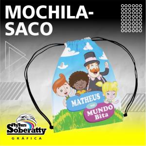 Mochilinha de Tecido 20x30cm MICROFIBRA 20X30CM SUBLIMAÇÃO TOTAL  COSTURADA / 2 ALÇAS 