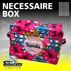 Necessaire Box Grande Nylon 600 - DURATRAN ACETINADO 20X10X10CM PERSONALIZADO  SUBLIMAÇÃO 