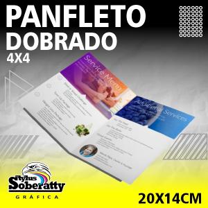 PANFLETO 1 DOBRA - 20X14 CM - 90GM/² Couchê 90g/m² 20X28CM ABERTO (10X14CM DOBRADO) 4X4  1 DOBRA NO MEIO PERSONALIZADO FRENTE + VERSO