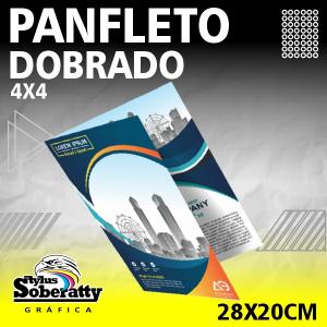 PANFLETO 1 DOBRA - 28X20 CM - 90GM/² Couchê 90g/m² 28X40CM ABERTO (28X20CM DOBRADO) 4X4  1 DOBRA NO MEIO PERSONALIZADO FRENTE + VERSO