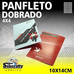 PANFLETO 1 DOBRA - 10x14 CM - 90GM/² Couchê 90g/m² 20X14CM ABERTO (10X14CM DOBRADO) 4X4  1 DOBRA NO MEIO PERSONALIZADO FRENTE + VERSO