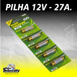 Pilha 12V - 27A.      