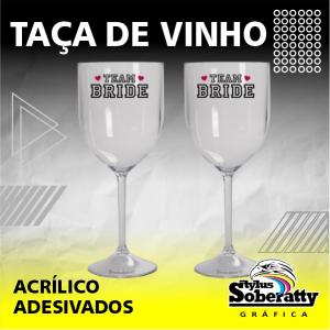 TAÇA DE VINHO ACRÍLICO 7,5X20CM CORES VARIADAS  ADESIVO VINIL QUANTIDADE MÍNIMA - 10 UNIDADES