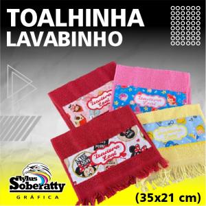 TOALHINHA LAVABINHO POLIÉSTER SUBLIMÁTICO 35X21CM CORES VARIADAS  SUBLIMAÇÃO 