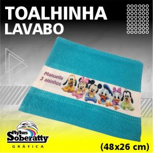 TOALHINHA LAVABO POLIÉSTER SUBLIMÁTICO 48X26CM CORES VARIADAS  SUBLIMAÇÃO 